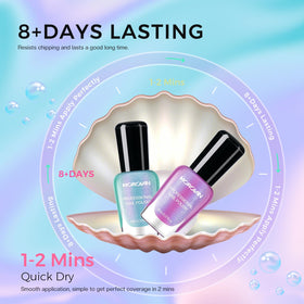 Different shades of Morovan nail polish bottles