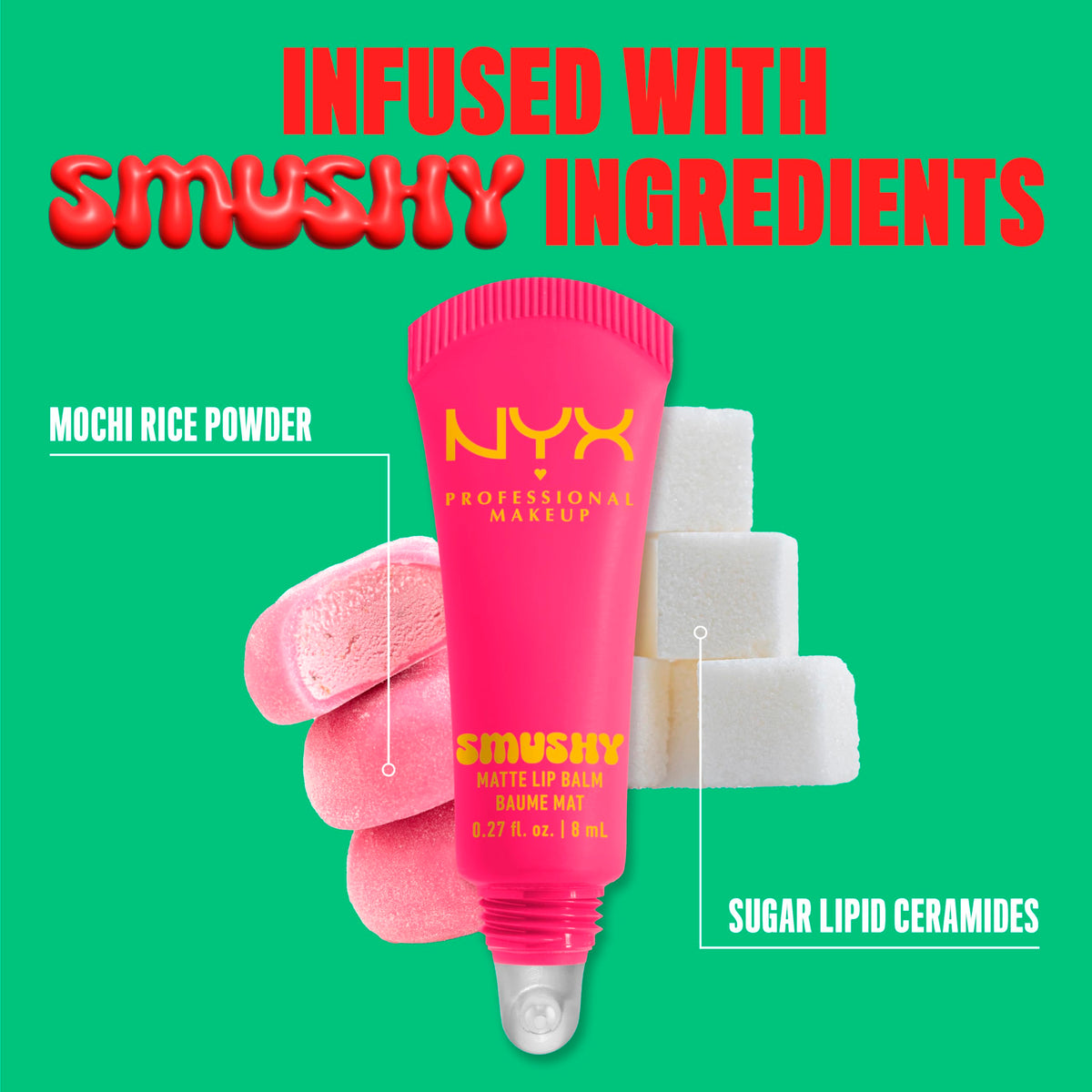 Different shades of NYX Smushy Matte Lip Balm