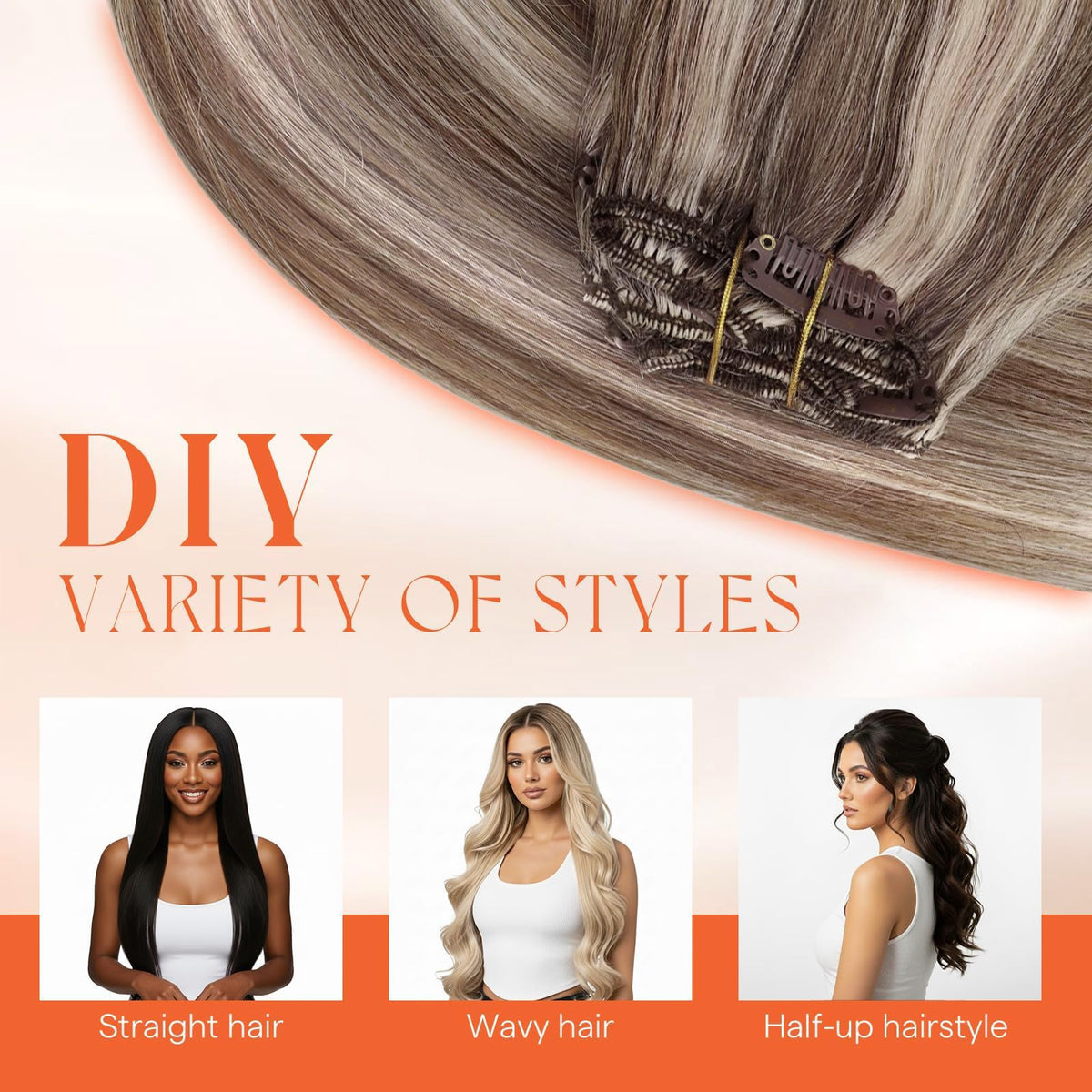 Different shades of Sunny Hair Clip-in Extensions