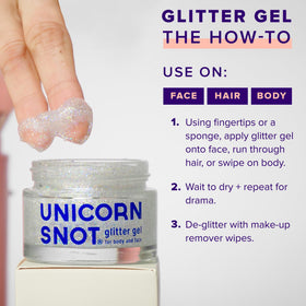 Different shades of UNICORN SNOT glitter gel