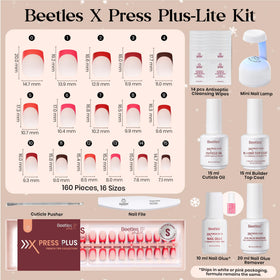 Different sizes of Beetles Red Press On Nails for versatile fit