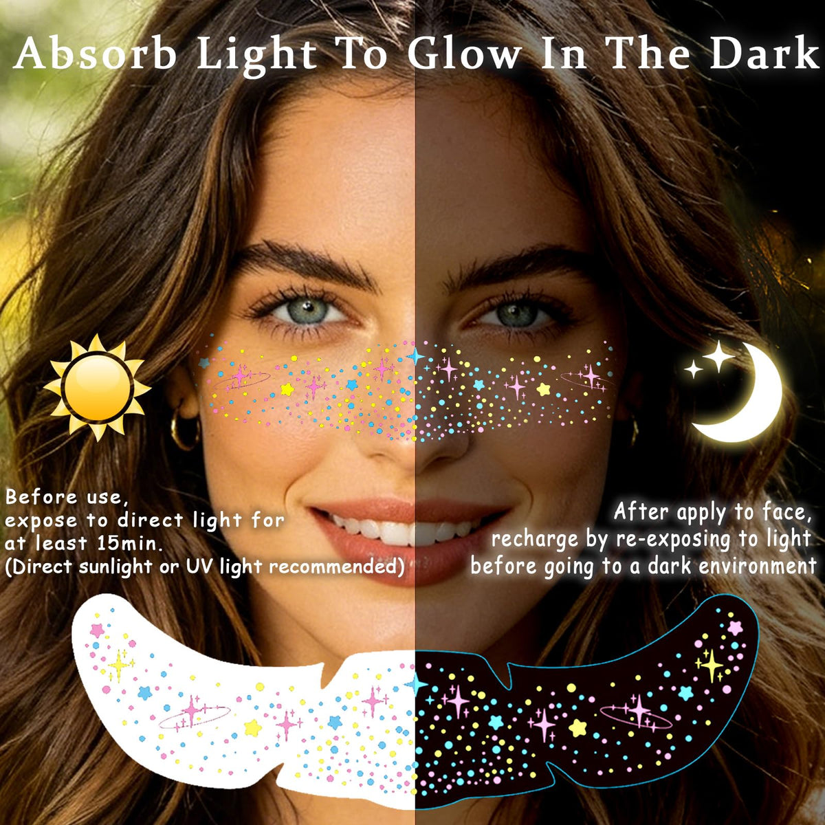 Different sizes of Cardiyar glitter freckles patches