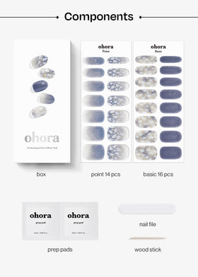 Different sizes of ohora Semi Gel Nail Strips displayed