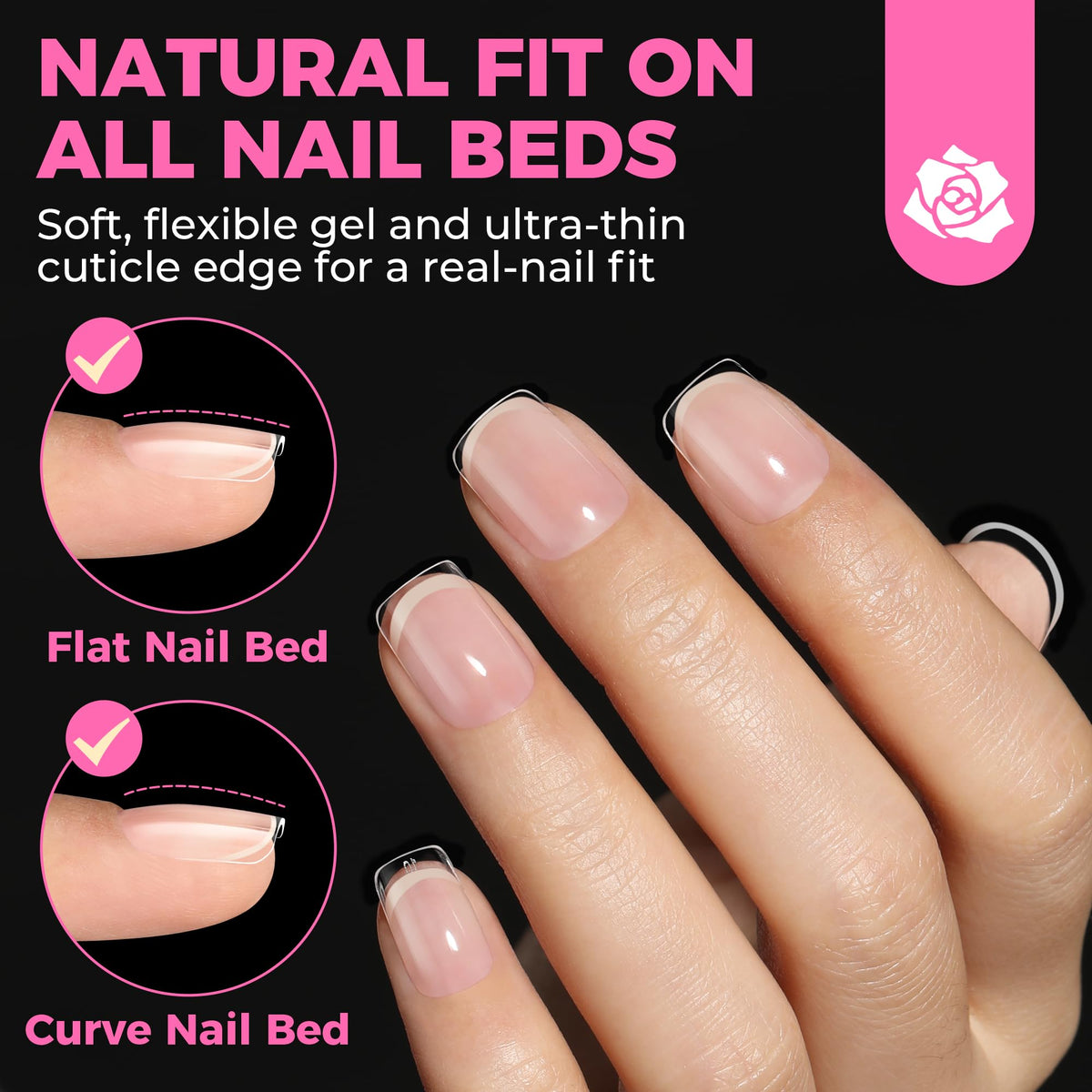 Different sizes of UNA GELLA Extra Short Square Nail Tips