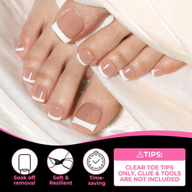 Different sizes of UNA GELLA Toe Nail Tips displayed