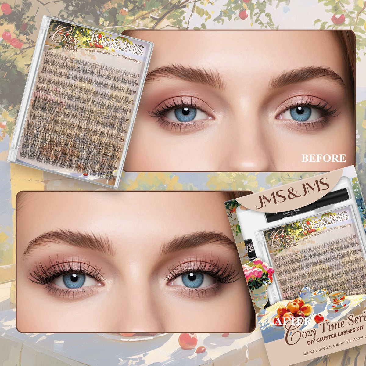 Different styles created using JMS&JMS Natural Look Lash Clusters