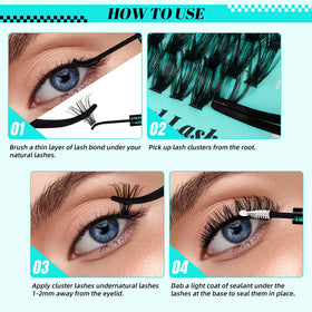 Different styles created with AMZGIRL lash clusters