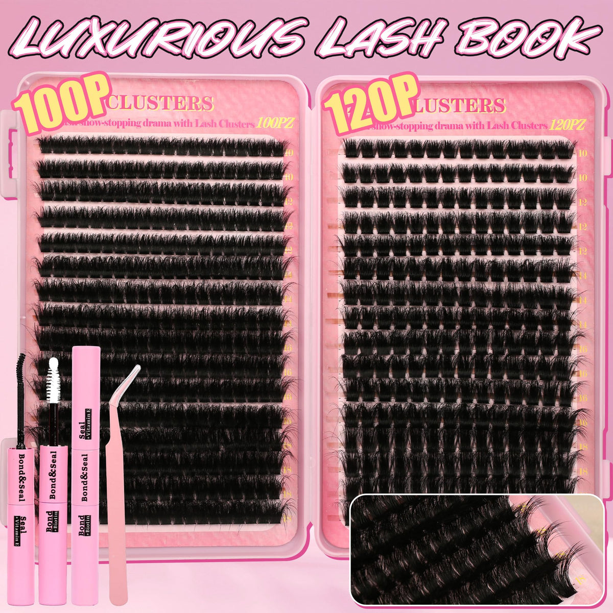 Different styles created with Gmagictobo eyelash clusters