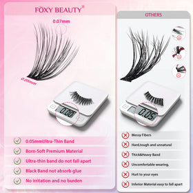 Different styles of CCODDY lash clusters displayed
