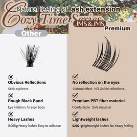 Different styles of JMS&JMS lash clusters