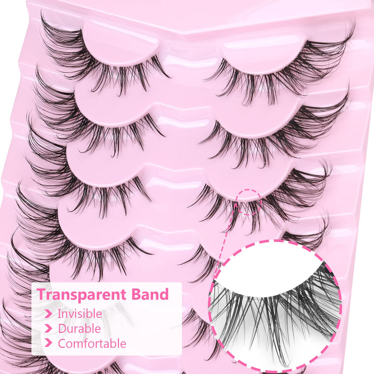 Different styles of Kiromiro Fox Eye False Eyelashes in a pack