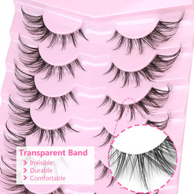Different styles of Kiromiro Fox Eye False Eyelashes in a pack