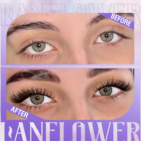 Different styles of LANFLOWER lash clusters displayed