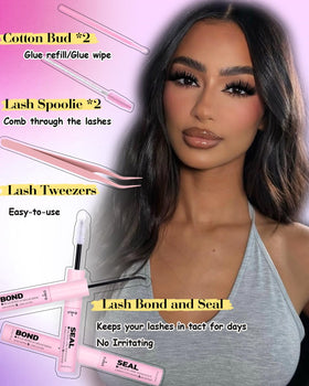 Different styles of lashes from CORUSCATE Lash Clusters Kit