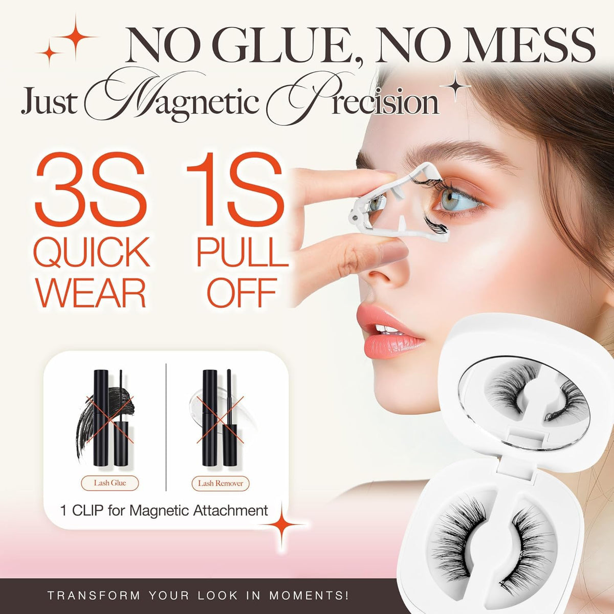 Different styles of LASHVIEW Magnetic Eyelashes arranged
