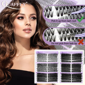 Different styles of QUAFFLY false eyelashes displayed