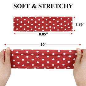 Different styles of TERSE polka dot headbands on a table
