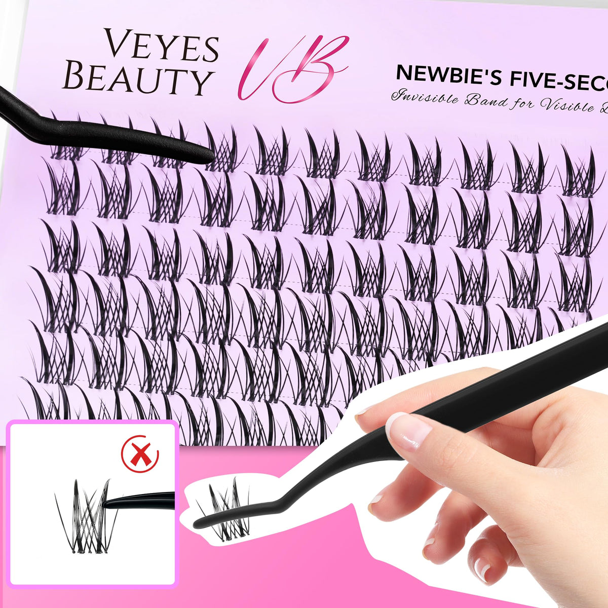 Different styles of VEYESBEAUTY lash clusters
