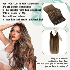 Different styling options with Sunny Hair Clip-In Extensions