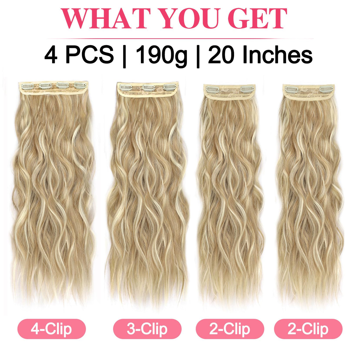 Different widths of ALXNAN Clip in Hair Extensions