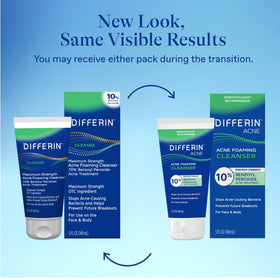 Differin Acne Face Wash 10% Benzoyl Peroxide back view