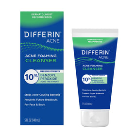 Differin Acne Face Wash 10% Benzoyl Peroxide front view
