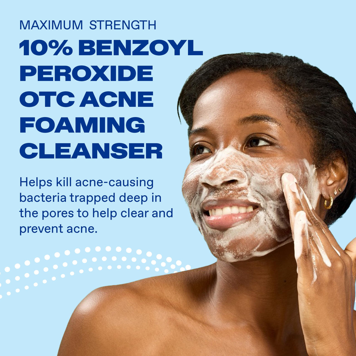 Differin Acne Face Wash 10% Benzoyl Peroxide with foam texture
