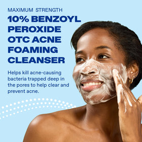 Differin Acne Face Wash 10% Benzoyl Peroxide with foam texture