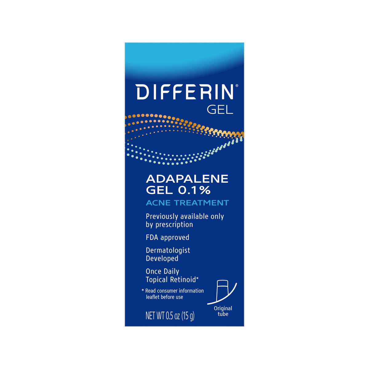 Differin Acne Gel 15g tube front view
