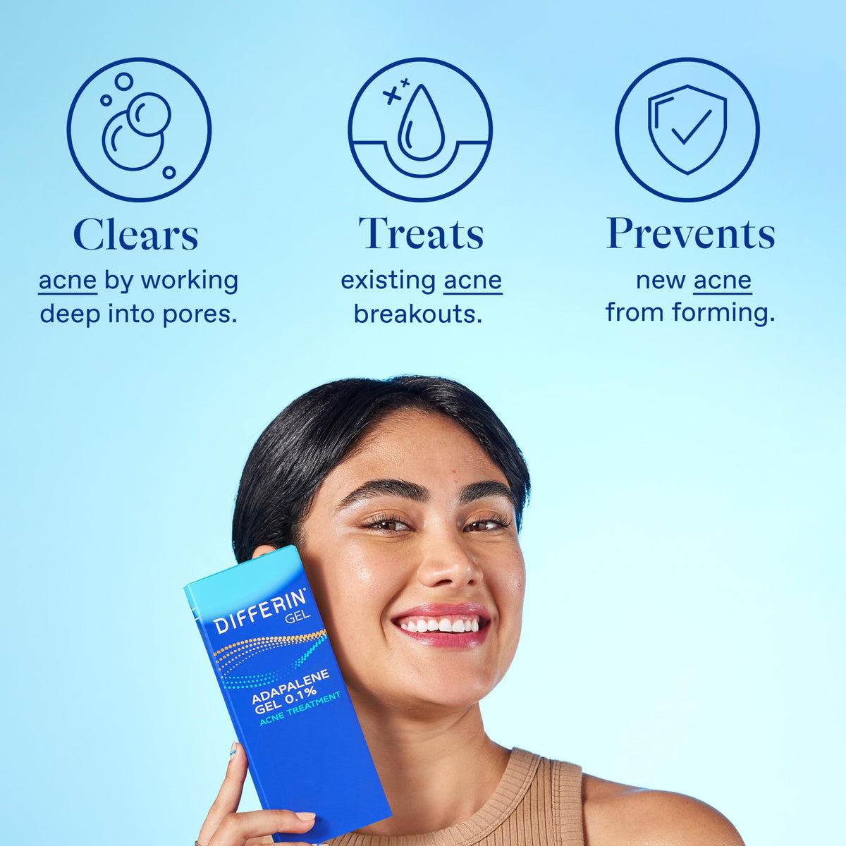Differin Acne Gel 15g tube side view