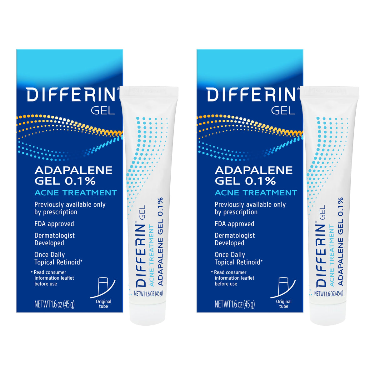 Differin Acne Retinoid Gel 15g tube front view