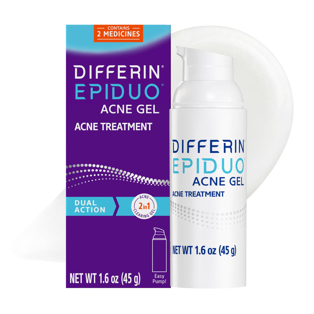 Differin Epiduo Acne Gel 45g Pump front view