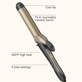 Digital display of INFINITIPRO BY CONAIR Curling Iron showing temperature settings