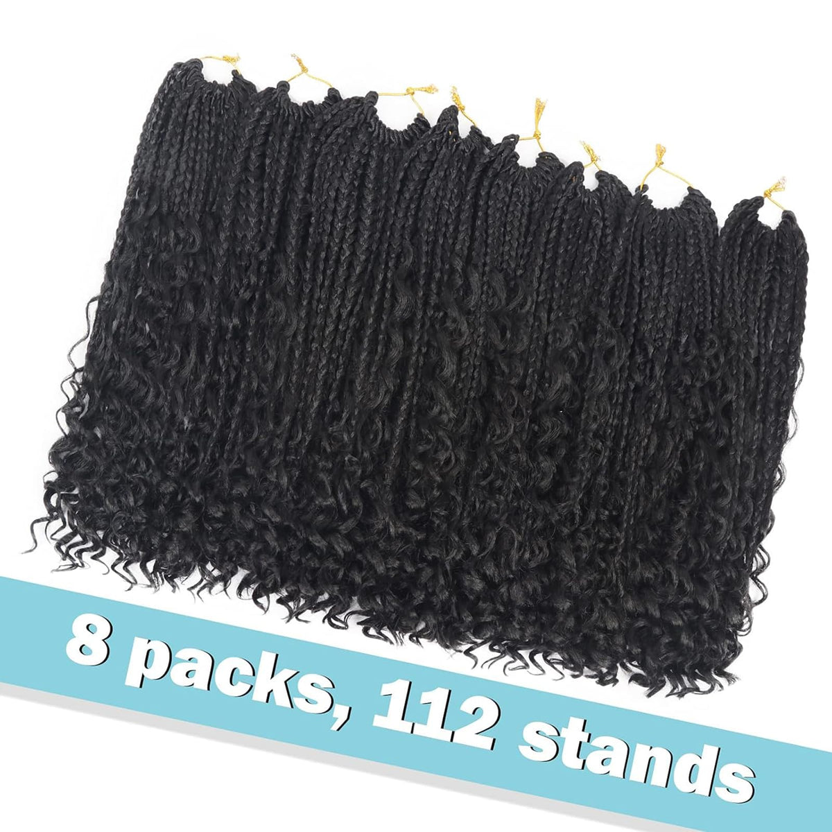 Diha Goddess Box Braids Crochet Hair 14 Inch close-up of curly ends