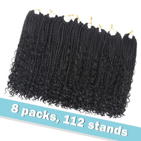 Diha Goddess Box Braids Crochet Hair 14 Inch close-up of curly ends