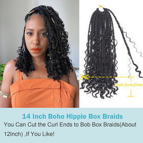 Diha Goddess Box Braids Crochet Hair 14 Inch in natural light