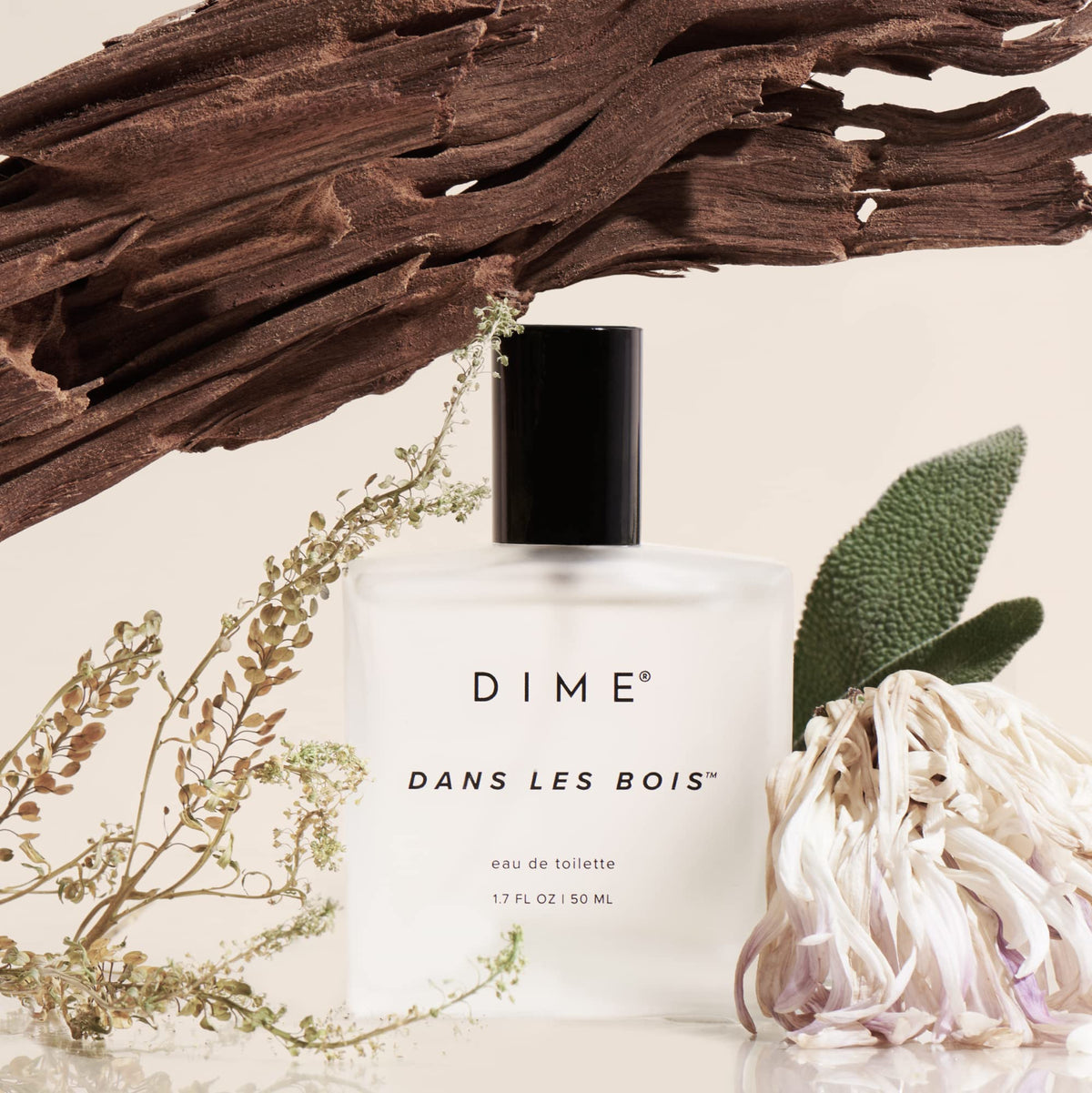 DIME Dans Les Bois Perfume bottle side view