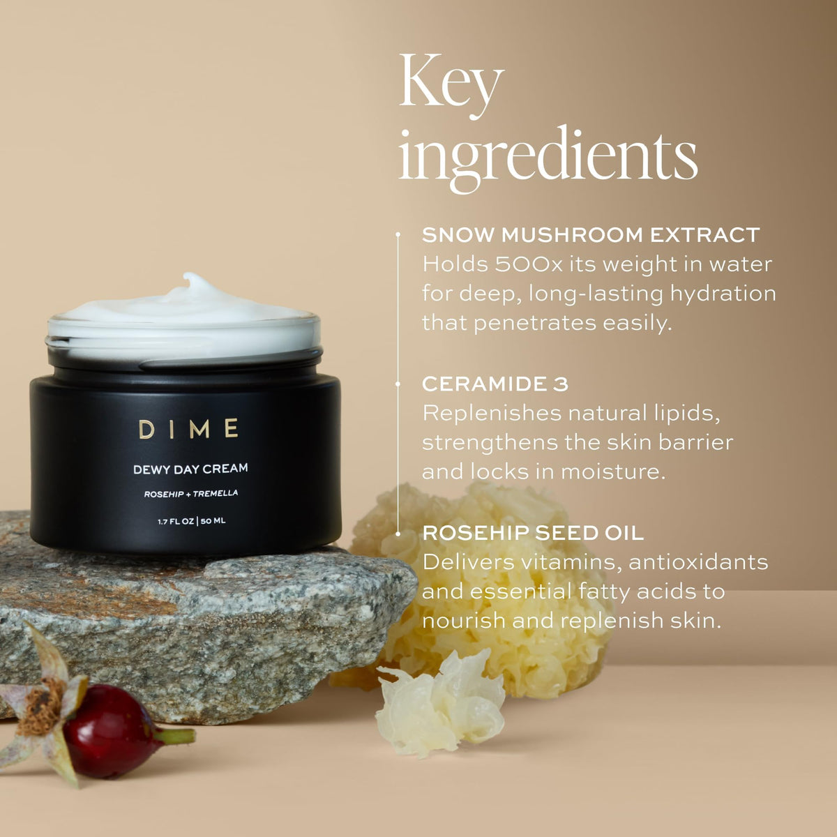DIME Dewy Day Cream application on skin