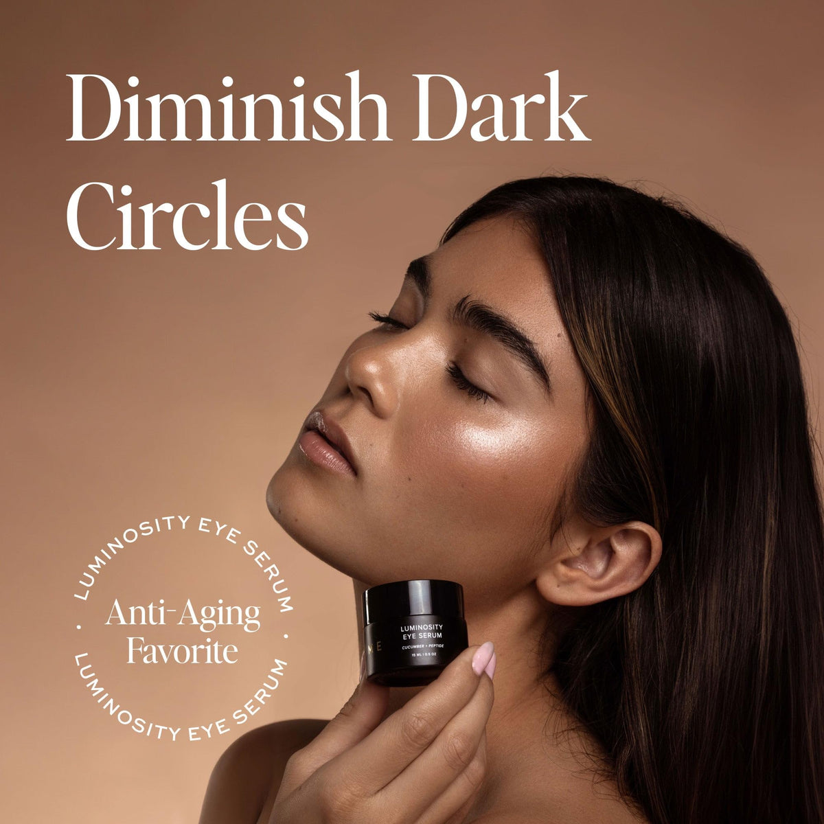 DIME Luminosity Eye Serum texture on fingertip