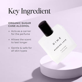 DIME Running Late Perfume 1.7 oz close-up of pump sprayer