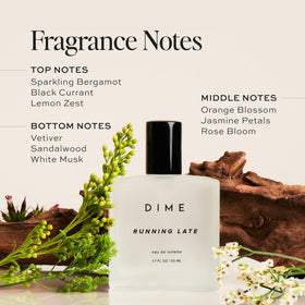 DIME Running Late Perfume 1.7 oz side view showing bottle shape