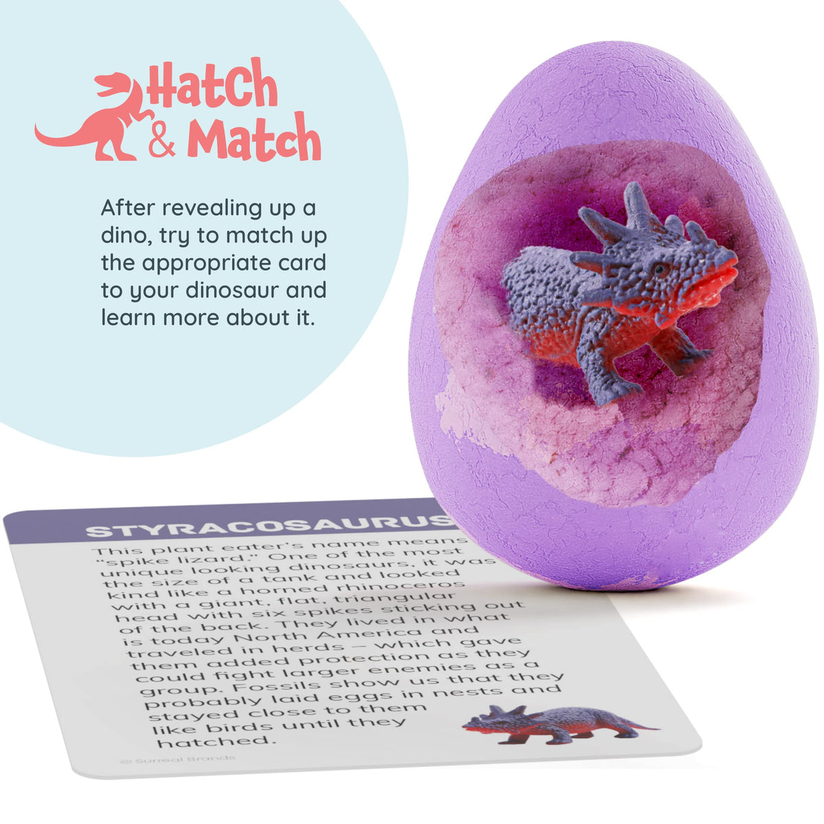 Dino Egg Bath Bombs with vibrant colours in a playful setting