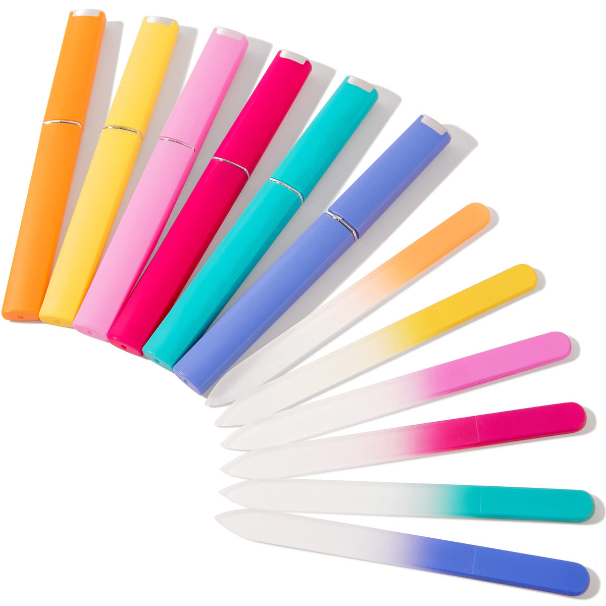 Diodiva 6 pcs glass nail file set in assorted colours