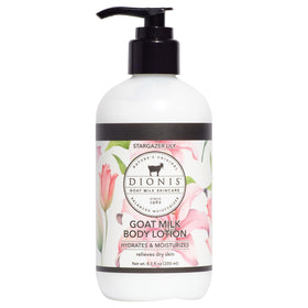 Dionis Goat Milk Lotion Stargazer Lily 8.5 oz pump front view