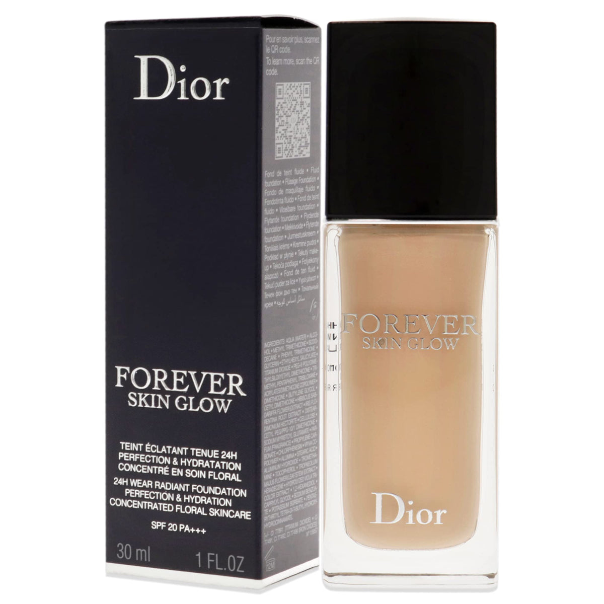 Dior Forever Skin Glow Foundation packaging on a vanity