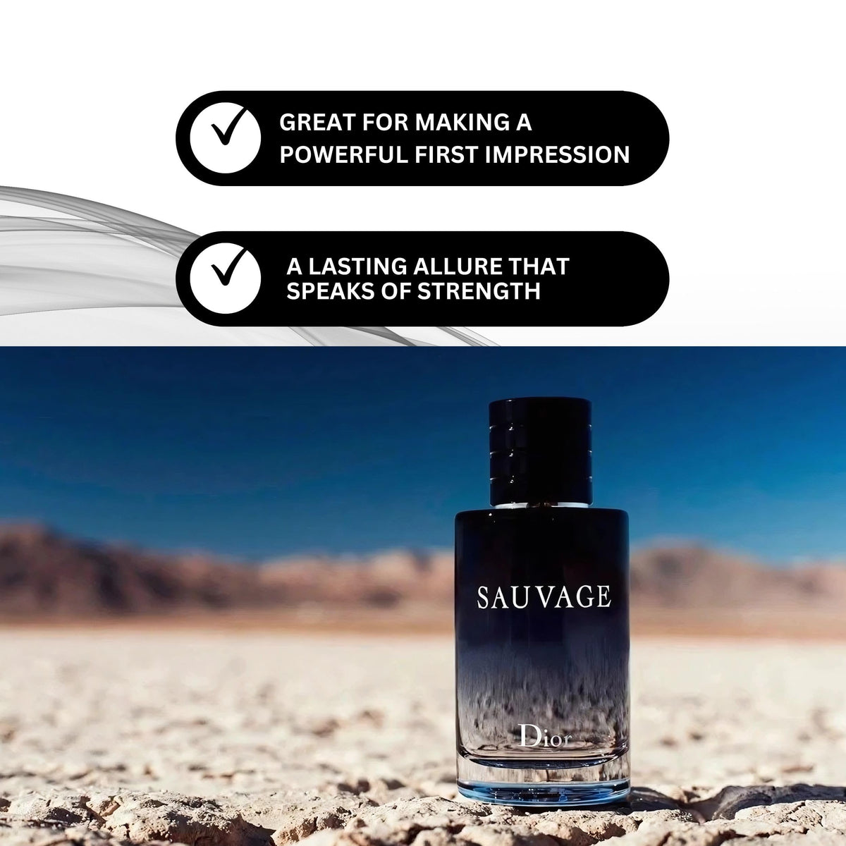 Dior Sauvage Mini bottle with background display