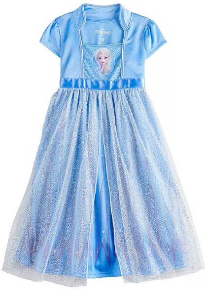 Disney Frozen Girls' Nightgown featuring Elsa in elegant blue