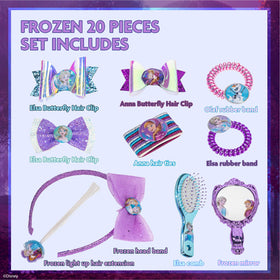 Disney Frozen hair ties and bows displayed in a set