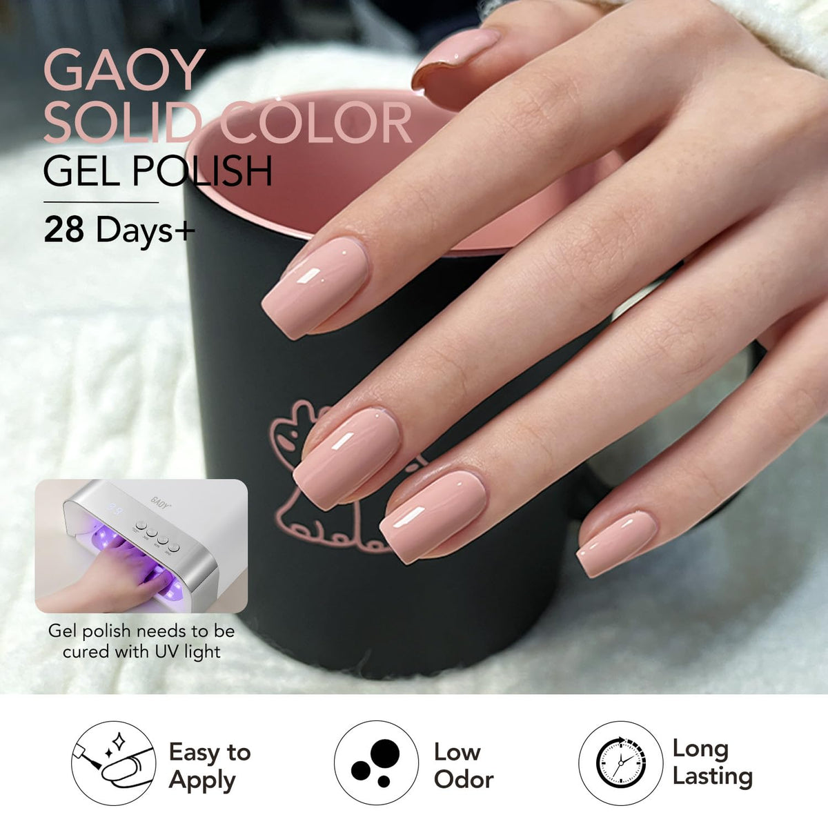 Display of all six GAOY gel polish colours in set