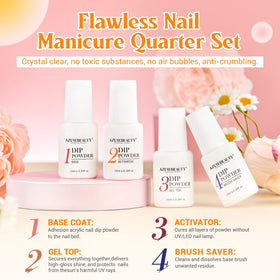 Display of completed nails using AZUREBEAUTY dip powder kit